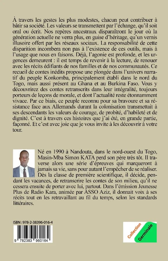 Dos de couverture de La genèse de toute chose