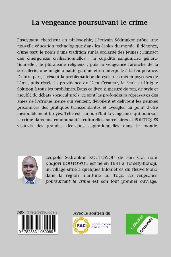 Dos de couverture de La vengeance poursuivant le crime